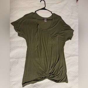 VENUS Olive Twist Front Short Sleeve Tee